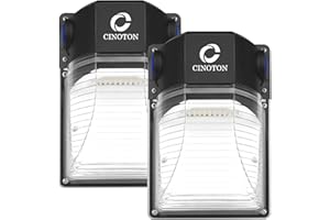 CINOTON 30W LED Wall Pack Light with Dusk to Dawn Sensor, 3600LM, 5000K Daylight [120Vac/200-300W HID/HPS Equiv.] IP65 Waterproof Outdoor Security Flood Lighting for Garage Warehouse Garden 2 Pack