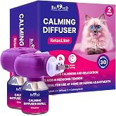 Beloved Pets Cat Calming Diffuser &amp; Pet Anti Anxiety Products - Feline Calm Pheromones Plug in &amp; Cats Stress Relief Comfort Helps with Pee, New Zone, Aggression (2 Pack (2 Diffusers + 2 Refills))