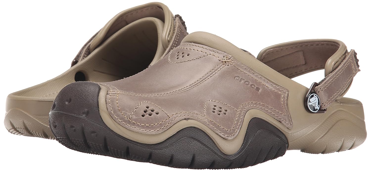 mens swiftwater leather crocs