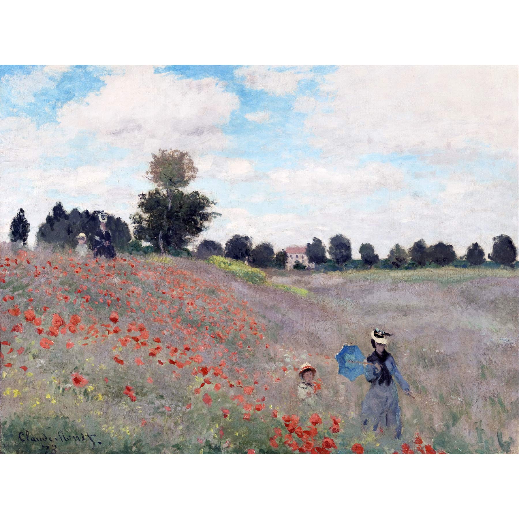 Claude Monet Poppy Field Stroll Large Wall Art Print Canvas Premium Poster Mural