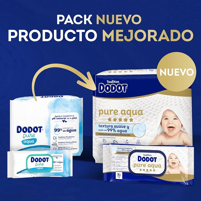 Pure Aqua Toallitas con Textura Suave para bebé, 900 toallitas (15 Packs de 60 unidades), con loción de 99% agua