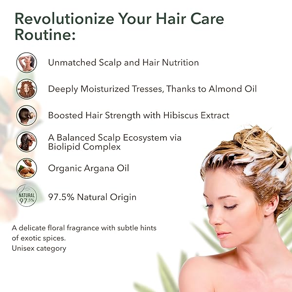 ECOLATIÈR ARGAN OIL SHAMPOO – 98.6% NATURAL, VEGAN, HYDRATING & STRENGTHENING, ALMOND OIL & HIBISCUS EXTRACT FOR REVITALIZED HAIR, GENTLE FOR ALL HAIR TYPES, 8.5 FL OZ / 250ML