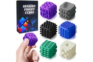 UIIOPJIOM Fidget Cube Toys Adults Textured Silicone Sensory Worry Stones for Autism ADHD Kids Teen Mini Office Desk Quiet Fidgets Silent Small Calming Down Corner Stress Tools Anxiety Relief Toy for Classroom