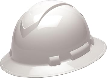 white hard hat full brim
