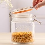 Kilner Square Clip Top Jar 1L Airtight Glass Jar for Preserving Food view 3