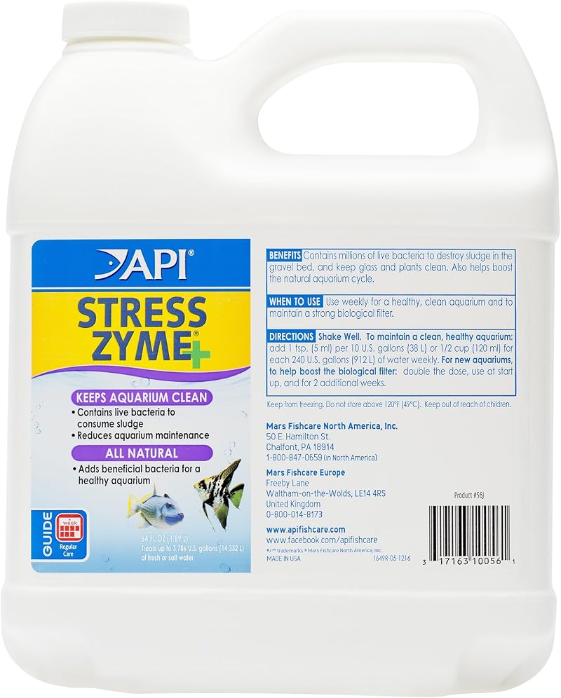 API Stress Zyme Freshwater and Saltwater Aquarium Cleaning Solution 1.9 L