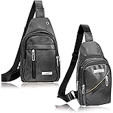 QuneusHot 2Pcs Sling Bags for Crossbody Small Leather Backpack Anti Theft Casual Chest Bag Travel Hiking for Men Women