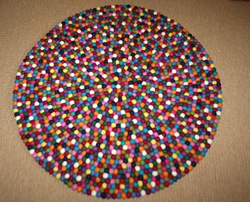 Handgefilzter Design Filzkugel Teppich Filz Teppich Rund 100cm