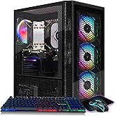 STGAubron Gaming PC Computer Desktop, RX 550 4GB, Intel i7 Xeon E5 2.8GHz, 16GB RAM, 512GB SSD, WiFi, BT 5.0, Windows 10 Home