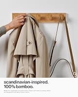 LARHN Wooden Coat Hooks Wall Mounted 5 XL Hooks 42cm 2 Pack All Fixings view 2