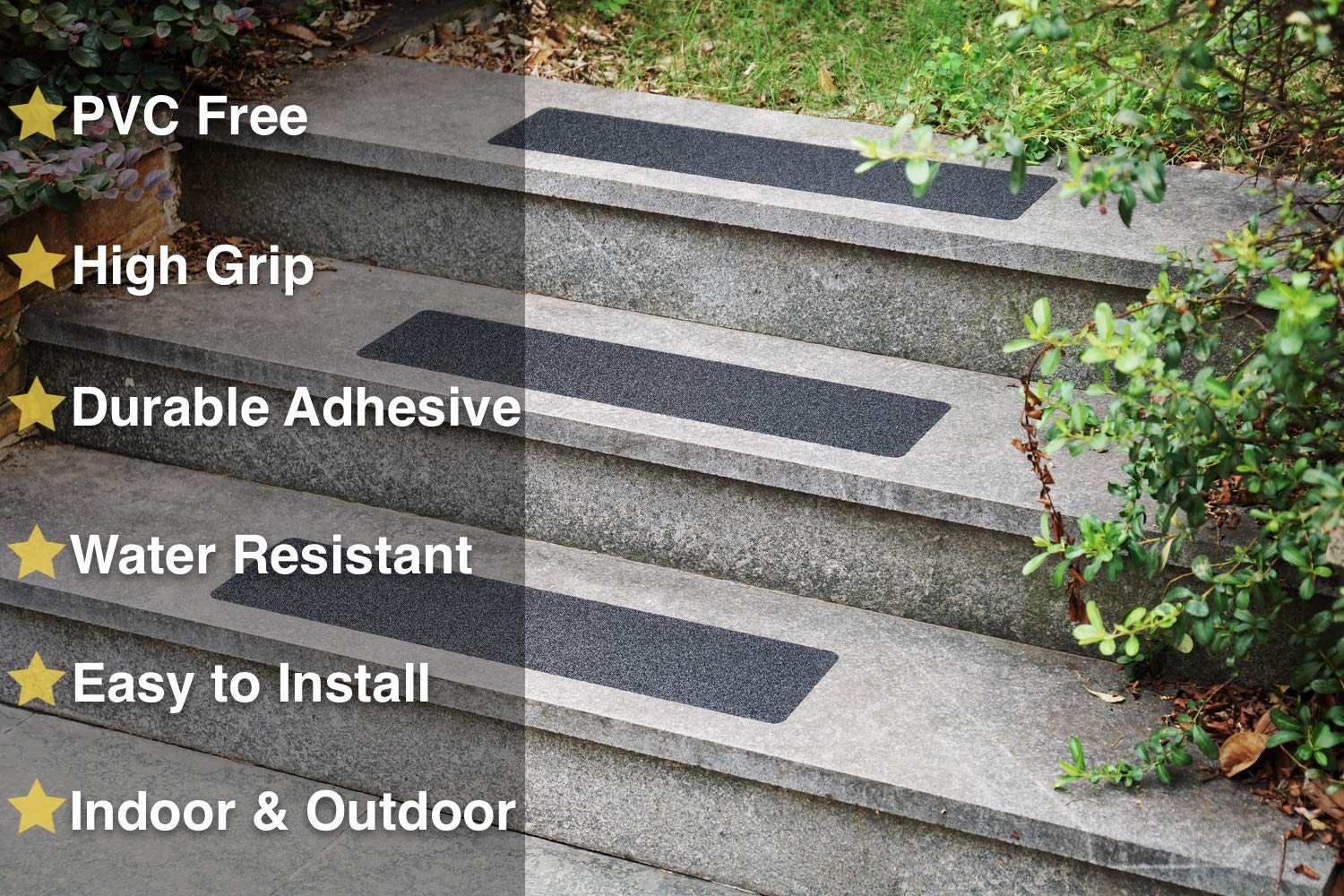 S&X Stairs Treads NonSlip Tape,Indoor & Outdoor,Safety Treads,6 Inch X