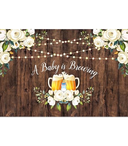 Ticuenicoa Baby Shower Backdrop - 5x3ft Feeding Bottle & Beer Photography Background