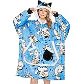 OLAOLA Cat Wearable Blanket Hoodie Snuggies for Adults Oversized Animal Heated Hooded Blanket Throw Comfy Sweatshirt Blanket Hoodie Women Men Sherpa Fleece Snuggy with Pockets & Sleeves for Christmas