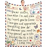 Sister Gifts Throw Blanket for Sisters,Sister Birthday Gifts,Mother's Day,Super Soft Flannel Love Present A Letter Blankets with Butterfly 52"x60" for Christmas,Valentines Day,Bed,Couch