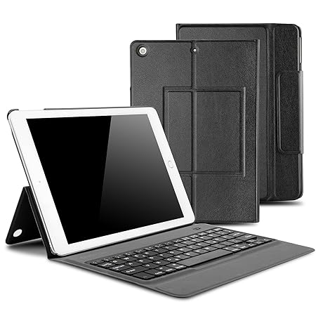 OMOTON Bluetooth Tastatur für iPad 9.7 2017 (iPad 5. Gen?Deutsche Bluetooth Tastatur inklusive Schutzhülle, QWERTZ-Layout, Sl