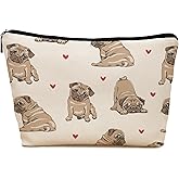 LRyeisahh Pug Dog Makeup Bag, Pug Lovers Gifts Cosmetic Bag for Women, Dog Mom Lovers Owner Gifts for Women, Pet Lover Gift Zipper Travel Makeup Pouch for Purse