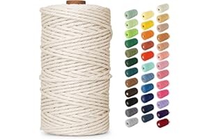 Nook Theory Macrame Cord 4mm 109 Yards - 4mm 5mm Soft Macrame Rope Perfect for Knots - Macrame Supplies for Wall Hangers & Boho Decorations - Cotton Rope - Macrame String (Cream, 4mm)