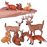 JOKFEICE Animal Figures 6pcs Plastic Woodland Animals Action Model for Science Project, Learning Educational Toys, Birthday Gift, Cake Topper for Kids