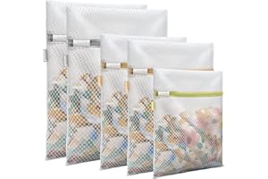 Prezon upgrade mesh 5 Pack Mesh Laundry Bags for Delicates, (2L+2M+S) Washing Machine Wash Bags, Reusable and Durable Mesh Wash Bags for Blouse, Hosiery, Underwear, Bra, Lingerie Baby Clothes
