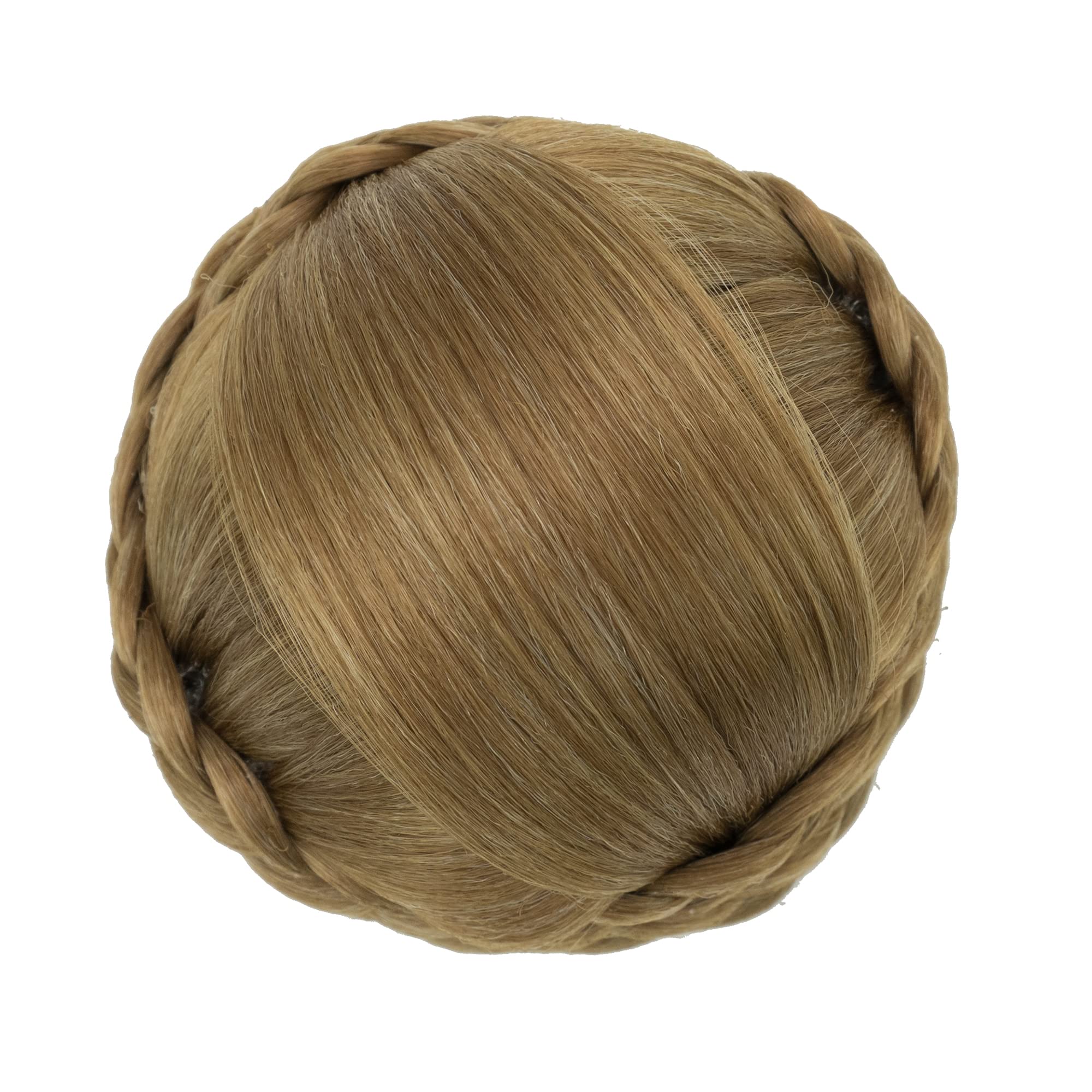 IMISSU Small Size Hair Bun Wigs Updo Styles Braided Chignon Dancer Hair Covers Donut Hairpiece Scrunchie (Copper)