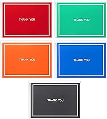 Hallmark Thank You Cards Assortment, Red, Green, Blue, Black, Orange (50 Cards for Business, Weddings, Baby Showers, Bridal S