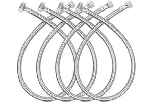Miucui [4-Pack 12 Inch] 1/2" FIP x 3/8" COMP Faucet Supply Lines, Bathroom Faucet Hose Connector, 304 Stainless Steel Braided Water Supply Line