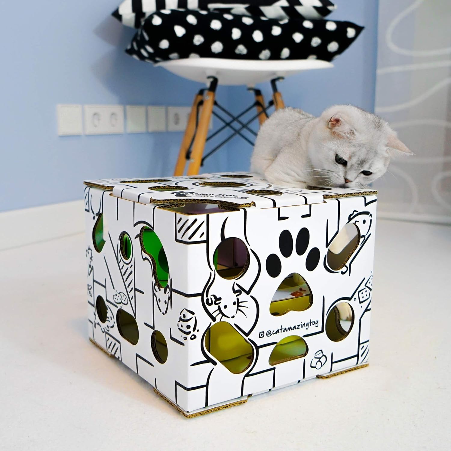 Cat Amazing Sliders – Interactive Treat Puzzle Cat Toy – Active Food Puzzle Feeder : Pet Supplies