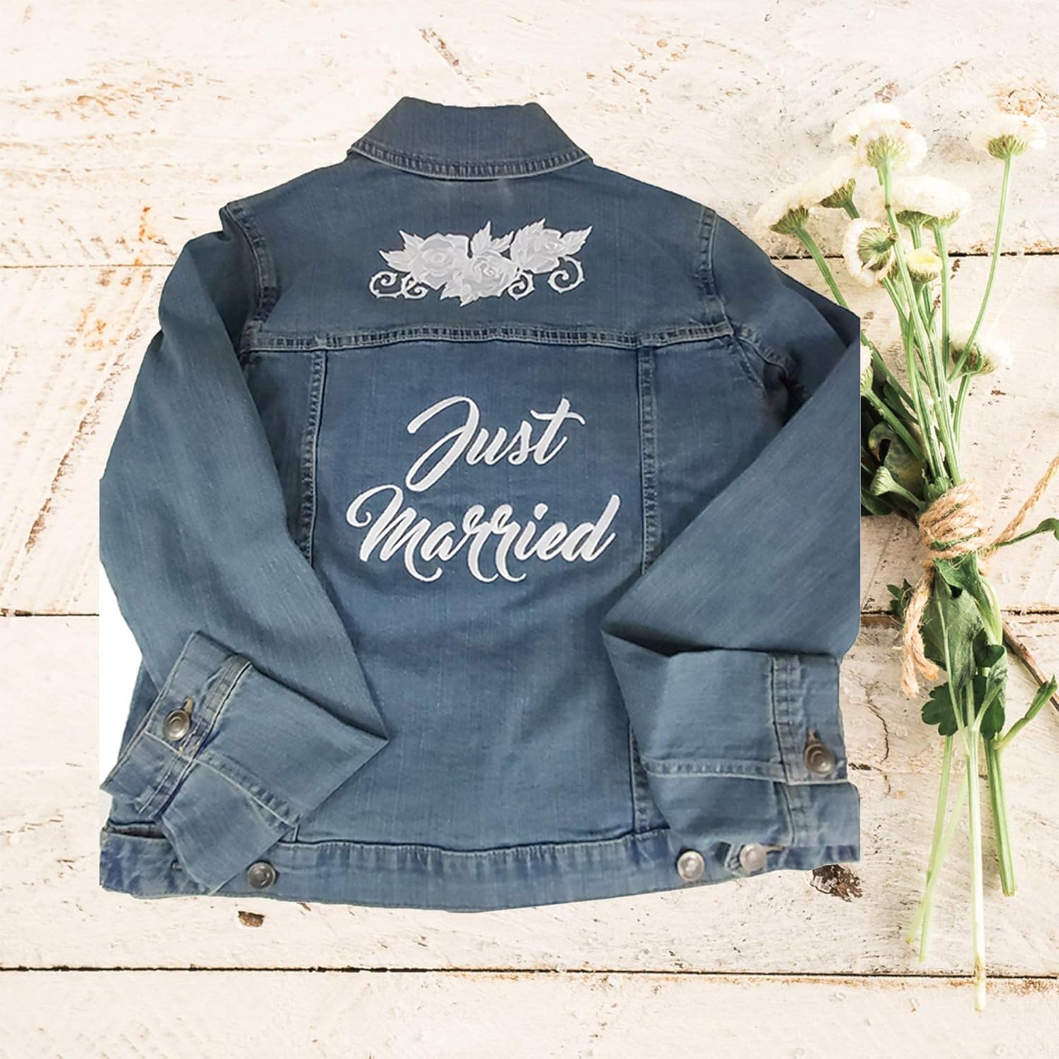 Veste en Jean Denim Mariage à Personnaliser Veste en denim mariée