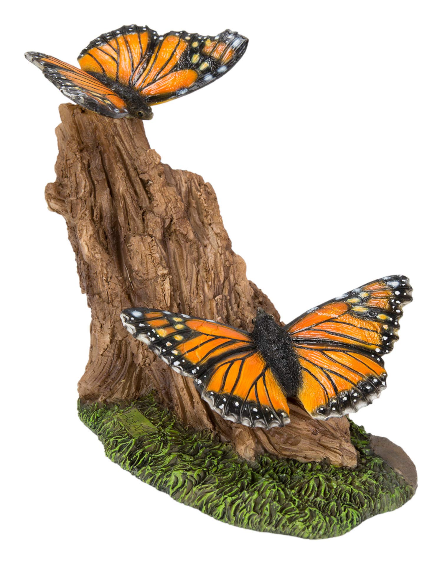 Vivid Arts Monarch Butterflies on Log | Resin Home or Garden Decoration | RL-PF40-B