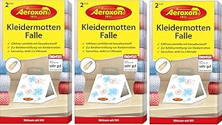 AEROXON Kleidermottenfalle - Dreierpack 3x2 = 6 Stück