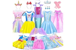 Princess Dress Up - Dress up Clothe for Toddler Girl,Princess Toy Christmas Birthday Gift Set for Age 3-8 Year Old