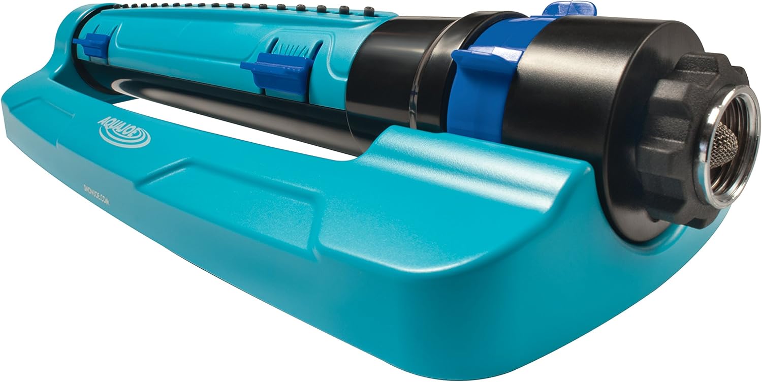 Aqua Joe SJI-TLS18 3-Way Turbo Oscillation Lawn Sprinkler, w/Range, Width, Flow Control : Garden & Outdoor