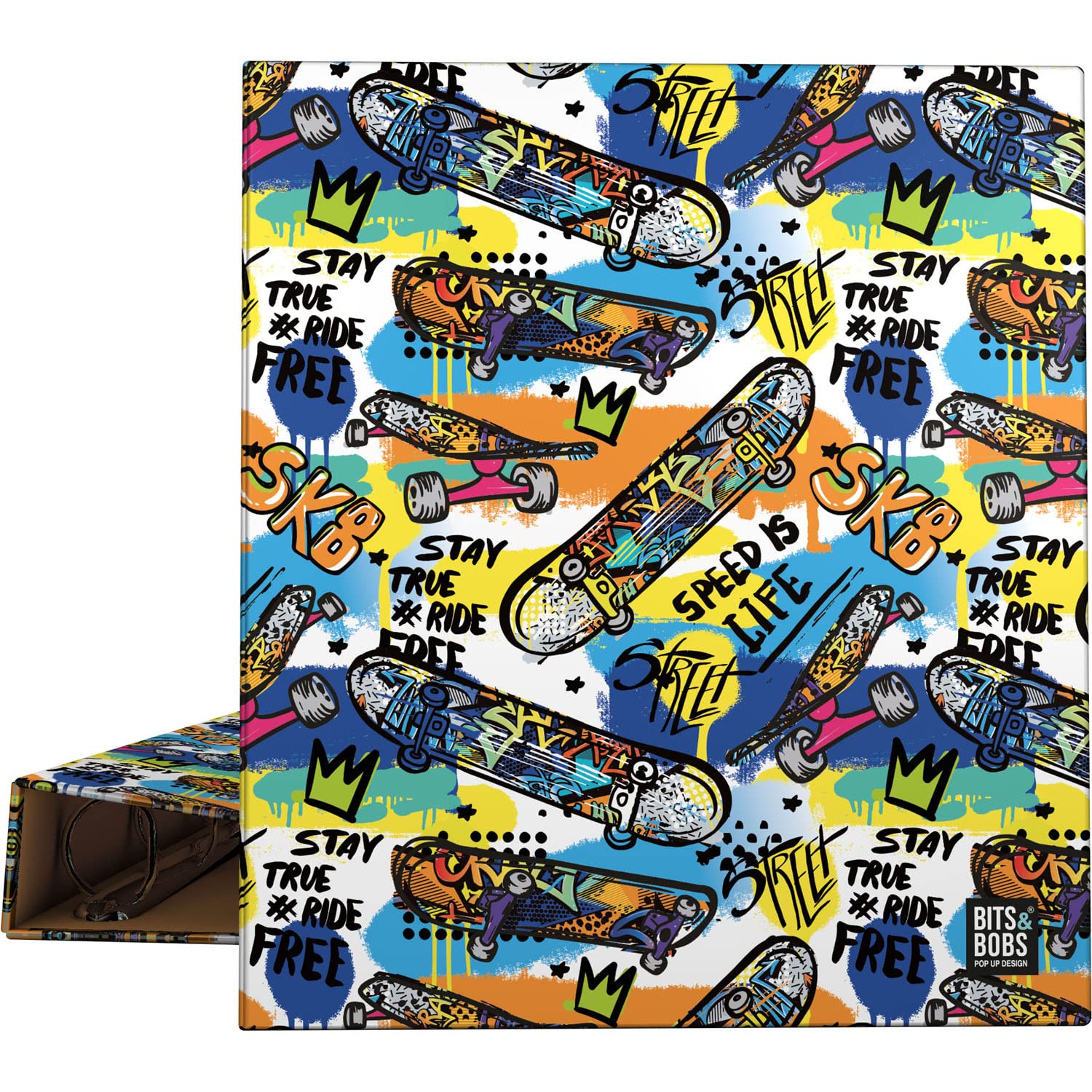 Grafoplás | A4 File Binder | 4 Mixed Rings 40mm | Bits & Bobs Pop Up Desing Collection | Street | FSC Certified