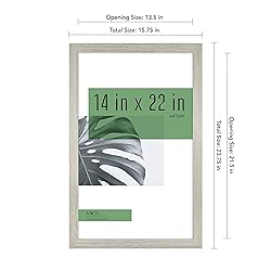 MCS Studio Gallery Frame, Gray Woodgrain, 14 x 22