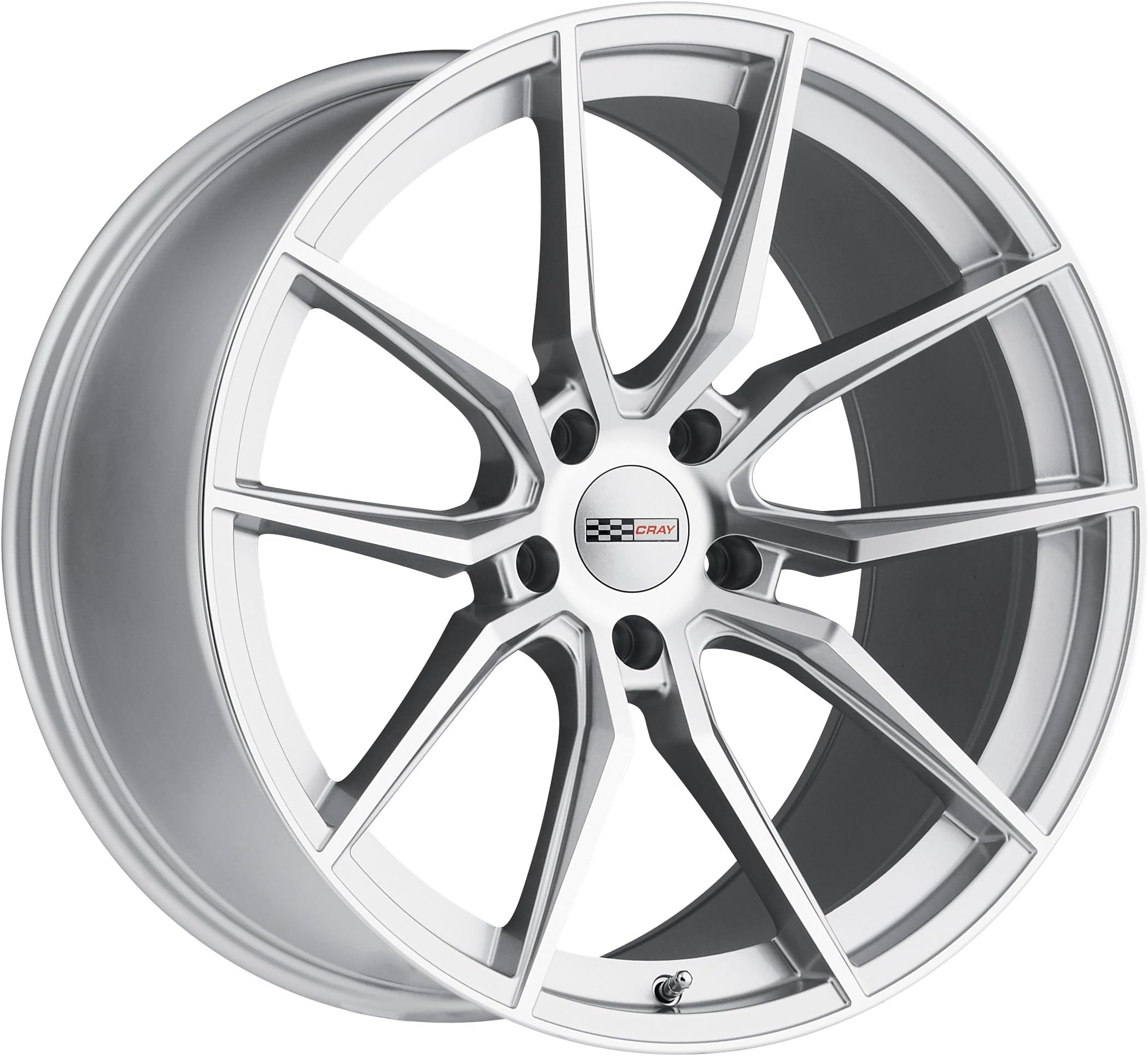 Cray Spider 19x9.0 5/120.65 ET50 CB70.3 Silver W/Mirror Cut FACE RF
