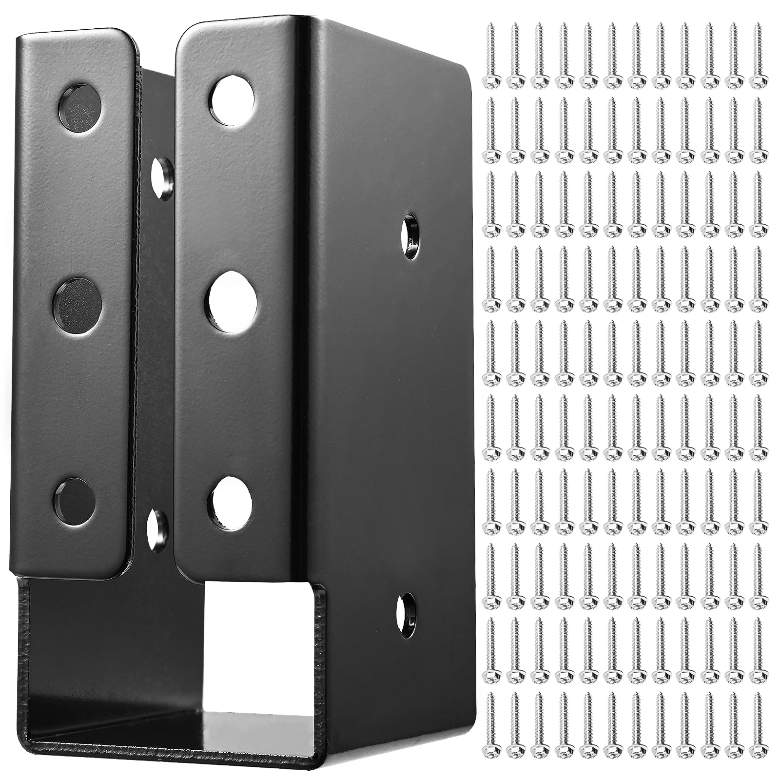 Photo 1 of Colinktool Concealed Joist Hanger, 2” x 4” Concealed Flange Light Joist Hanger for Wood Rail, Q235 Steel Plate Powder-Coated Concealed Face Mount Joist Hanger(Pack of 12)