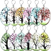 12 Pieces Dried Flower Tree Pendant Charms Resin Dried Pressed Flower Pendant Water Drop Glass Beads Lacework Floating Ornament Mixed Color for Making Jewelry Craft DIY Necklace, 0.7 x 1 x 0.3 Inch