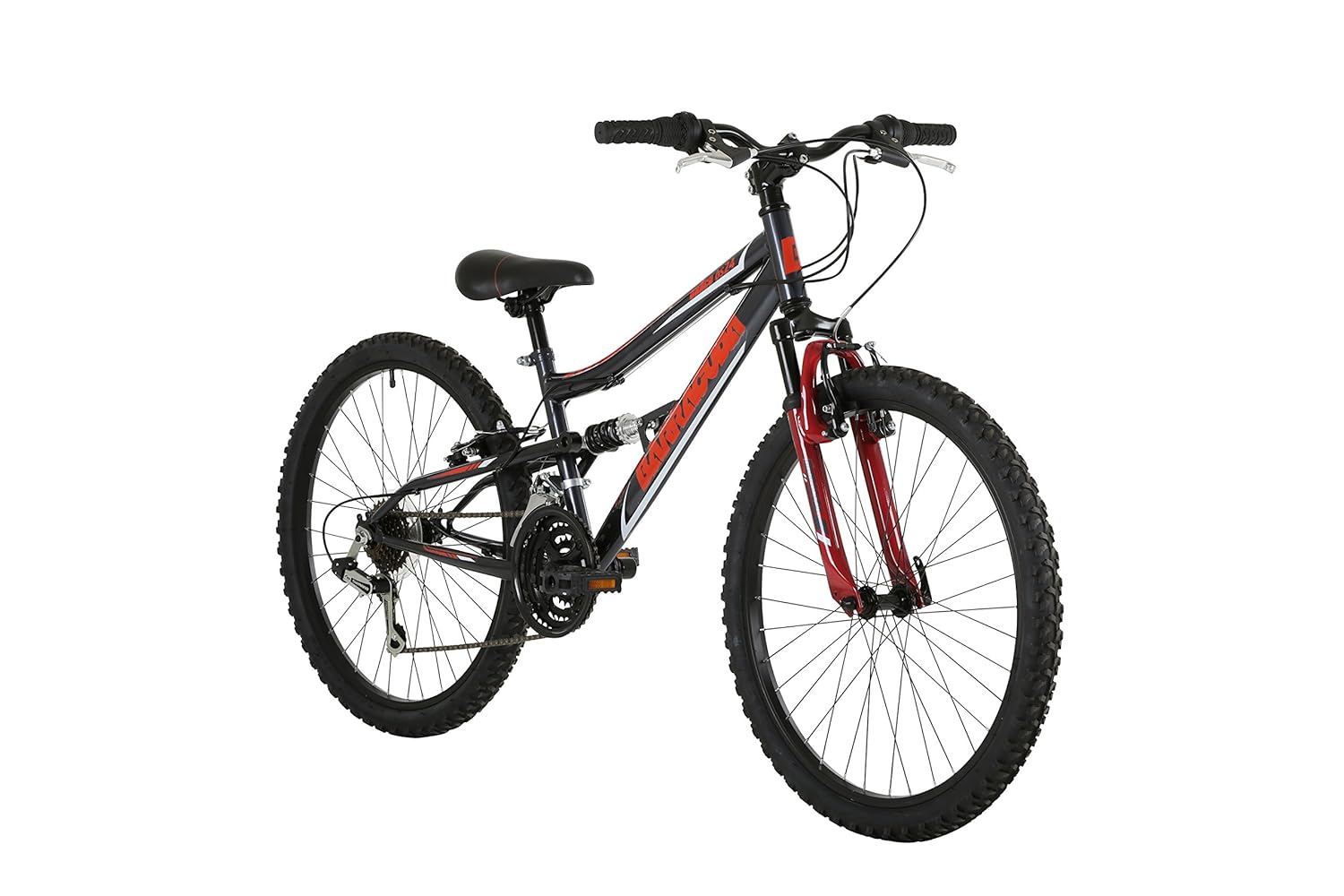 Barracuda Kids' Draco Ds Wheel Full Suspension Mountain Bike, Grey, 24