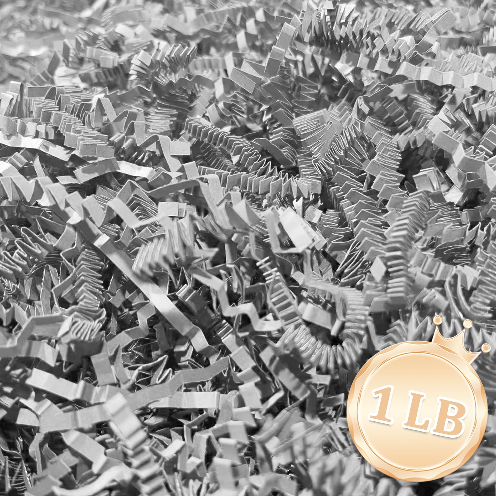 Photo 1 of 1 LB Light Gray Crinkle Cut Paper Shred Filler Great for Gift Wrapping, Light Gray Basket Fillers, Birthday, Gift Wrapping, Anniversary, Halloween Thanksgiving Christmas Party Decor Filling Supplies