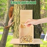 Suewidfay Squirrel Feeder with Lift-Up Lid Wooden Waterproof Durable view 3