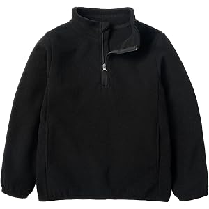 EIGIOO Toddler Boys Girls Fleece Quarter Zip Pullover Jacket 2-12 Years | Soft Brushed Fleece, Anti-Pilling, Lightweight Fit,