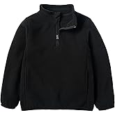 EIGIOO Toddler Boys Girls Fleece Quarter Zip Pullover Jacket Kids Lightweight Long Sleeve Outerwear 2-12 Years