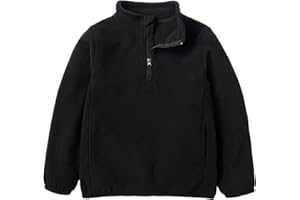 EIGIOO Toddler Boys Girls Fleece Quarter Zip Pullover Jacket Kids Lightweight Long Sleeve Outerwear 2-12 Years
