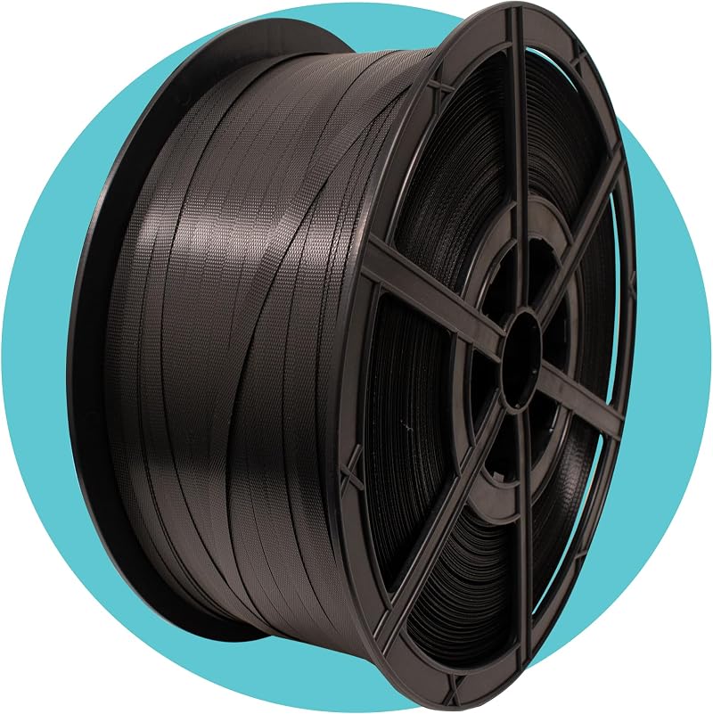 Triplast 12mm x 2000m PP Hand Strapping Coil 145kg Black with Plastic Reel