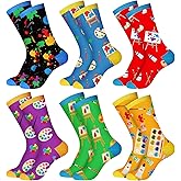 Suhine 6 Pairs Artist Socks for Women Men Funny Painter Socks with Palette Drawing Board Paintbrush Designs Art Gifts for Art Lovers Drawers Teachers Friends Families Birthday