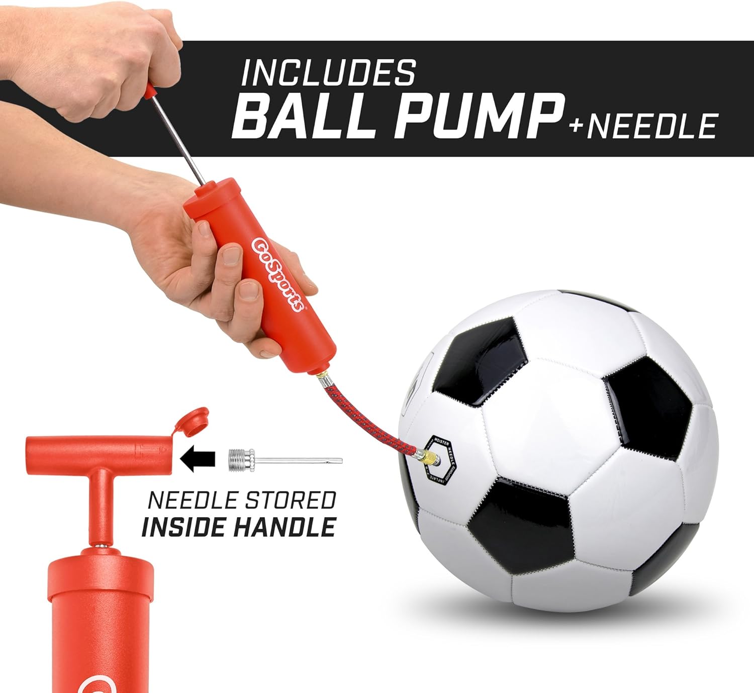GoSports Classic Soccer Ball with Premium Pump, Available as Single Balls or 6 Packs, Choose Your Size : Sports & Outdoors