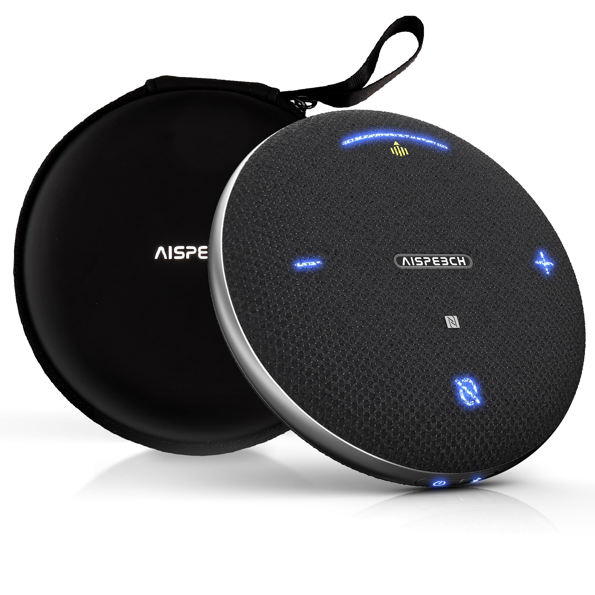 Photo 1 of AISPEECH M4 Pro Speakerphone, Conference Microphone with Directional Voice Pickup, Enhanced Voice Pickup, AI Transcription, AI Noise Reduction, USB C, Bluetooth Speakerphone for Personal Workspaces