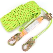 Kit Harnais De Sécurité Anti-Chute 5 Points Complet - Harnais Toiture + Corde 3m + 2 Mousquetons, Protection Robuste Pour Travail En Hauteur Et Alpinisme