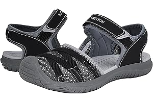 GRITION Hiking Sandals Women Closed Toe, Waterproof Lightweight Adjustable Hiking Athletic Sandals, Breathable For Beach Summer Adventure Comfortable Outdoor Sport