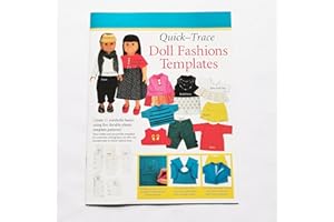 HONEYSEW Quick Trace Doll Fashions Templates for 18" Dolls with 5pcs Quilting Rulers and Sewing Instruction